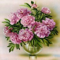 Без бренда «Пионы в круглой прозрачной вазе» в Сургуте