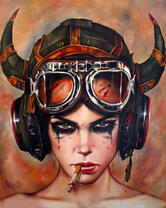 Без бренда «Девушка в шлеме с сигаретой» в Сургуте