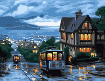 Путь трамвай с видом на залив