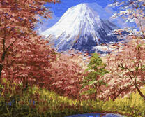 Стратовулкан Фудзияма в Японии