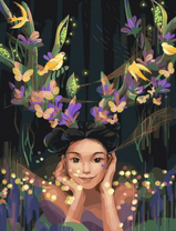 Без бренда «Темноглазая девчонка с цветами и птицами в волосах» в Сургуте в интернет-магазине  Без бренда «Темноглазая девчонка с цветами и птицами в волосах» в Сургуте