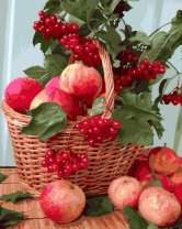 Без бренда «Плетёная корзина с калиной и яблоками» в Сургуте в интернет-магазине  Без бренда «Плетёная корзина с калиной и яблоками» в Сургуте