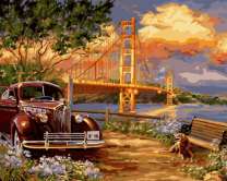 Без бренда «Американский автомобиль на фоне моста через залив» в Сургуте