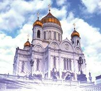 Храм Христа Спасителя в солнечных лучах