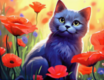 Без бренда «Серый котик и маки» в Сургуте в интернет-магазине  Без бренда «Серый котик и маки» в Сургуте