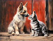 Без бренда «Знакомство котенка и щенка» в Сургуте в интернет-магазине  Без бренда «Знакомство котенка и щенка» в Сургуте