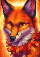 Без бренда «Хитрая лиса с осенним венком» в Сургуте в интернет-магазине  Без бренда «Хитрая лиса с осенним венком» в Сургуте