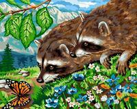 Без бренда «Еноты и бабочка на цветочной поляне» в Сургуте