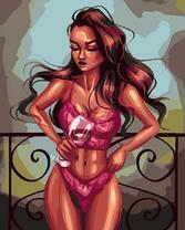 Без бренда «Девушка в нижнем белье с бокалом вина» в Сургуте